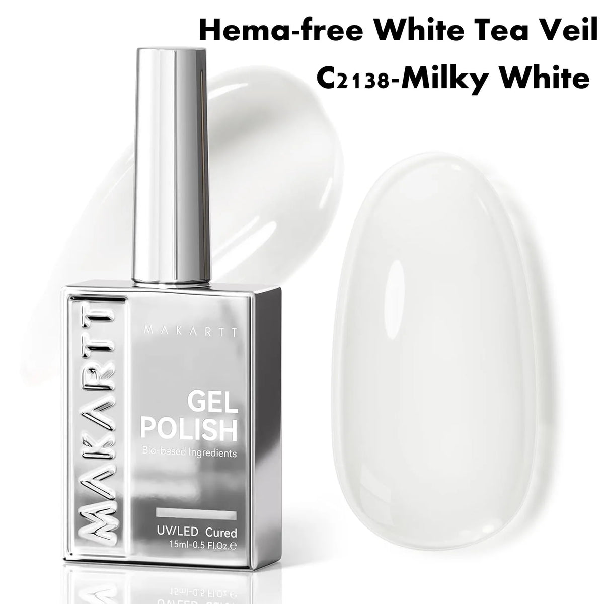 Makartt Jelly Nude Gel Nail Polish 15ML Hema-Free Cashmere Neutral Sheer Translucent UV LED Soak Off Manicure DIY Salon Gift