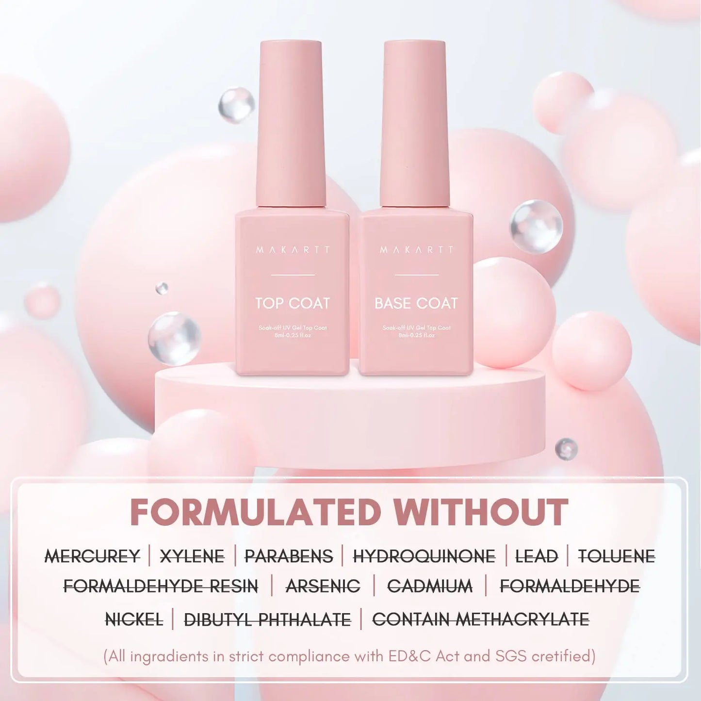 I love how this Makartt No Wipe Top Coat and Base Coat Kit makes achieving a smooth, shiny manicure so easy. The clear gloss finish gives nails a beautiful salon-quality shine while helping protect the color and keep the mani