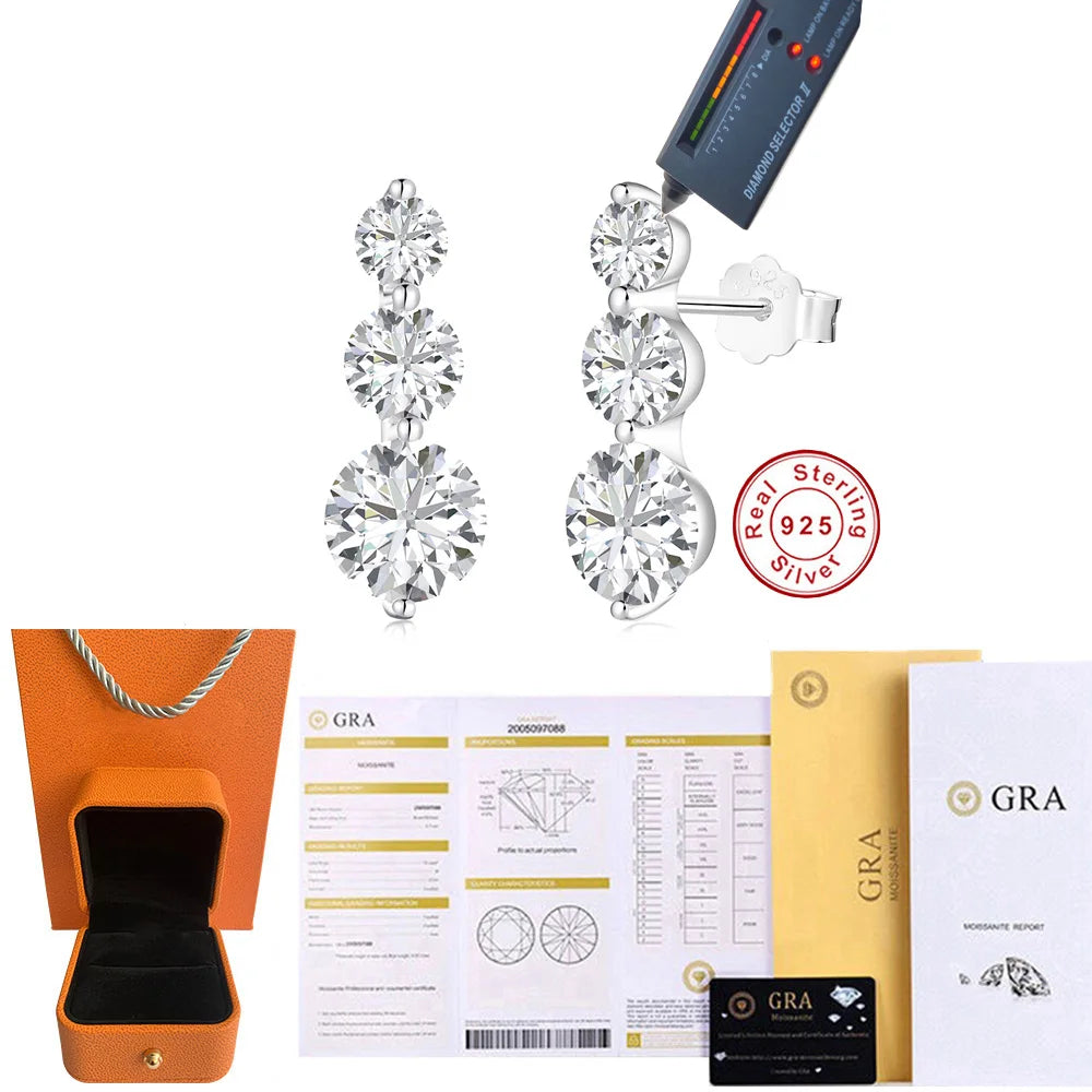 Personalized Minimalist 1.2 Carat Moissanite Digital Stud Earrings for Women Anniversary Engagement Jewelry Wholesale