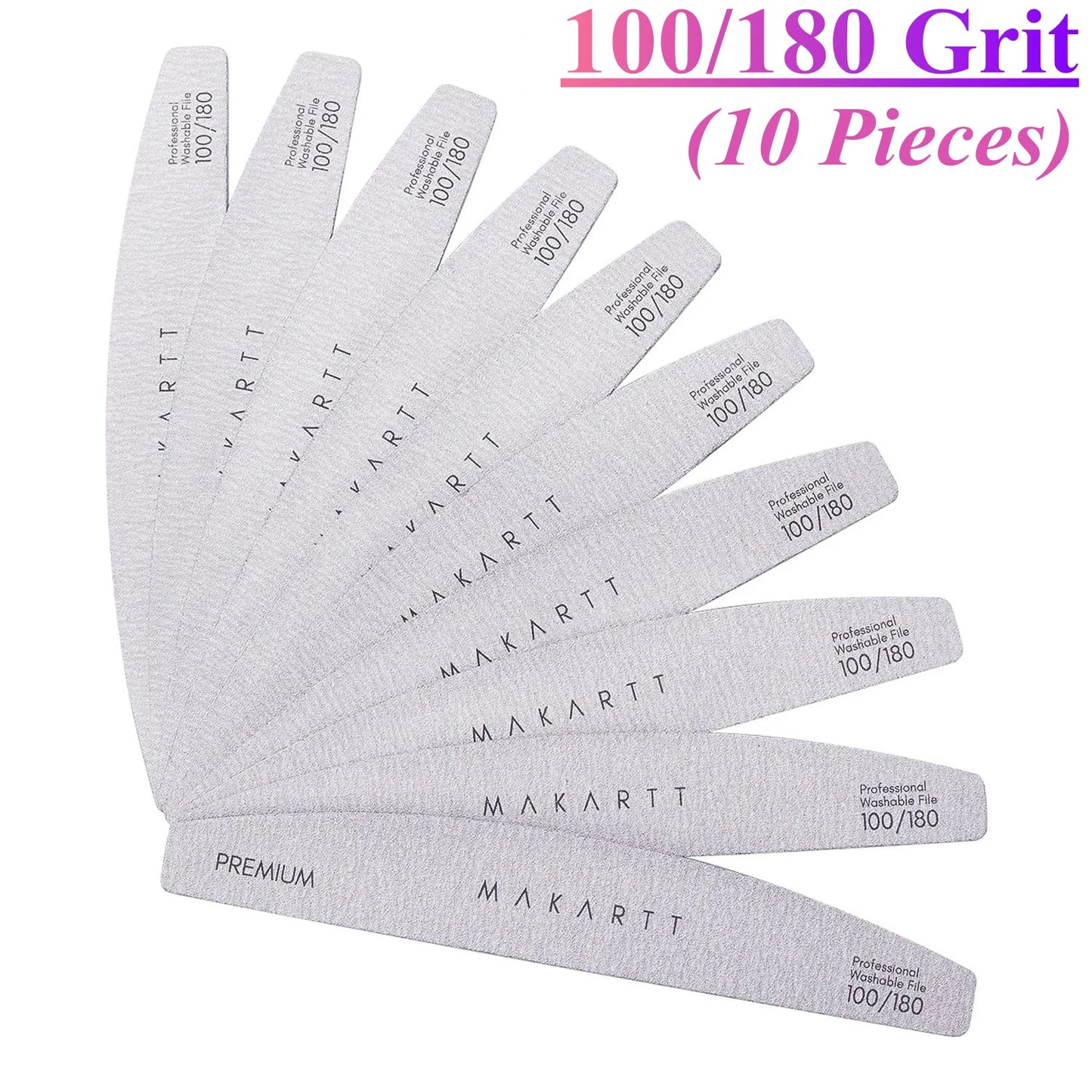 Makartt Nail File 100/180 Grit Emery Boards for Nails, 10Pcs Doubled Sides Coarse Fingernail Filer for Acrylic and Extension
wendy~