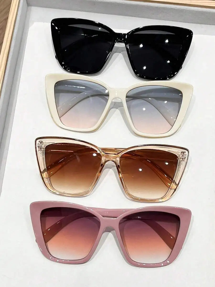 3/4pcs Women Cat Eye Frame Delicate Personalized Multicolor Never Outdated Fashion Glasses Combination For Driving Outdoor