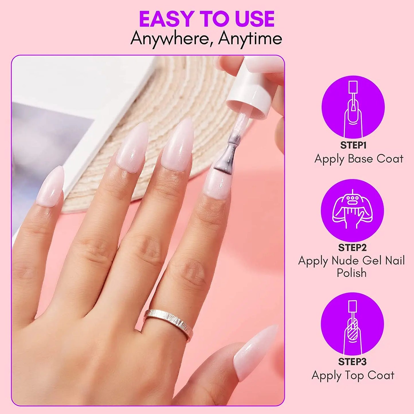 Makartt Gel Nail Polish, Natural Nude Jelly Pink Milky White Red Glitter Gel Polish 6PCS Summer 8ML Soak Off UV LED Gel Polish
wendy~