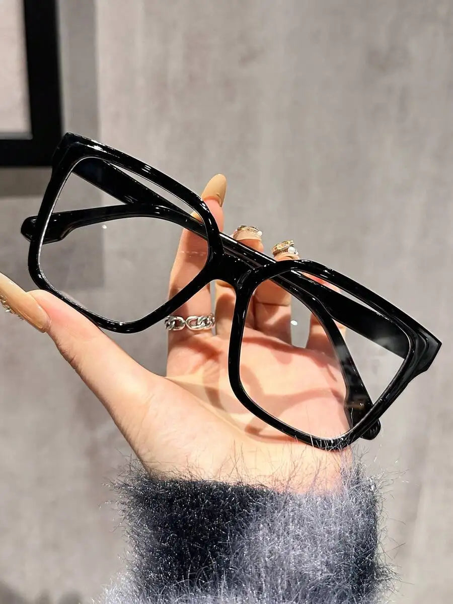 1-4 Pairs Women's Multi-Color Plastic Square Casual Classic Portable Transparent Glasses Set, Suitable For Back To School,
