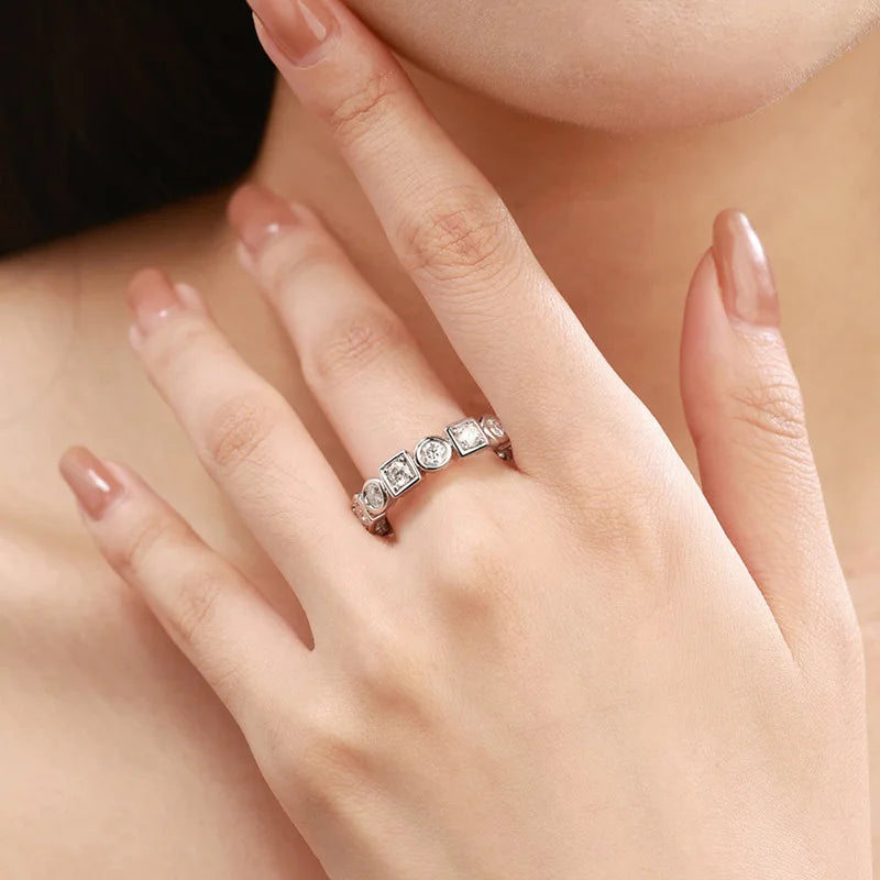 Luxury 3 Carat Round Emerald Heart D Color Moissanite Emerald Wedding Rings For Women 925 Sterling Silver Women's Ring 18k Gold Plated Fine Jewelry Anniversary Engagement Bride Gift For Wife Girl Friend Ship From US