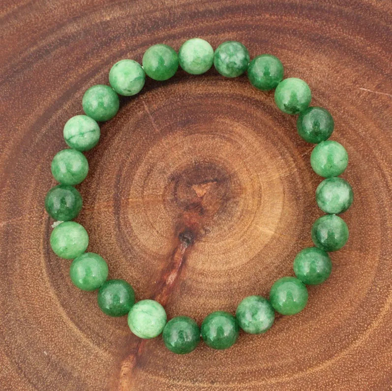 Genuine Jade Bracelet for Women Mens Green Crystal Beaded Bangle Fortune Braclet Natural Stone Clearance Jewelry