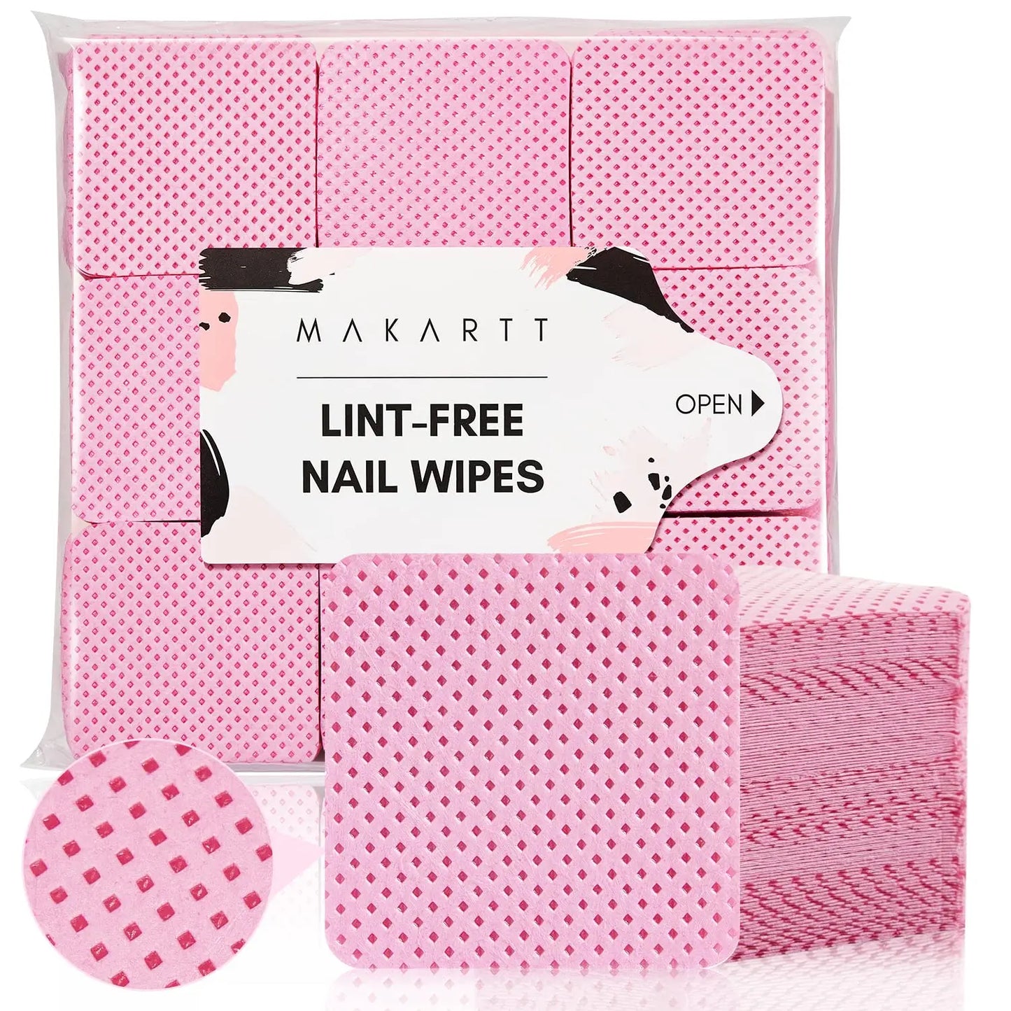 Pink Lint Free Nail Wipes for Gel Nail Polish Remover, 1000pcs Super Absorbent Soft Nail Wipes Gel Pads for Eyelash Extensions