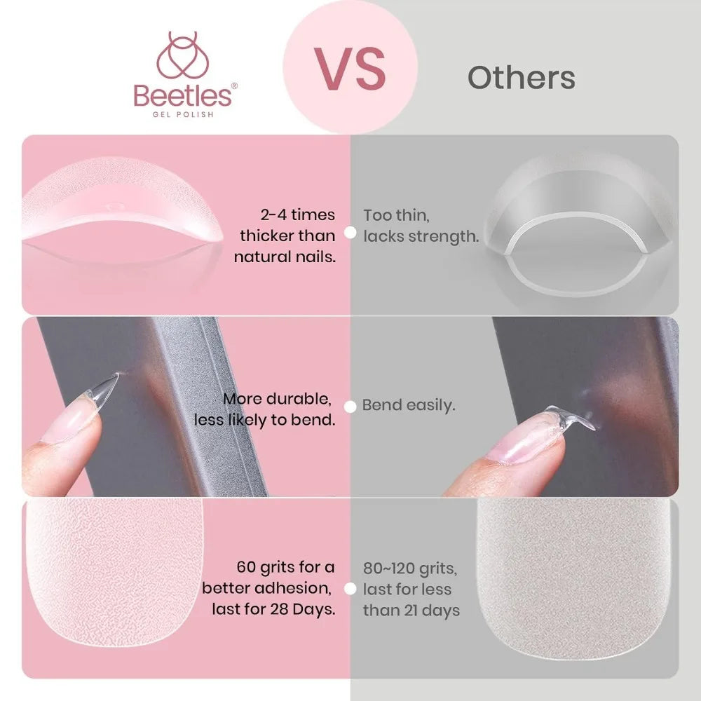Pre-Etched Short Almond Soft Gel Nail Tips 288pcs Full Cover Acrylic Fake Nails Easy DIY Extension Press On Nails Salon Quality Nail Art Supplies 12 Sizes Gift for Women