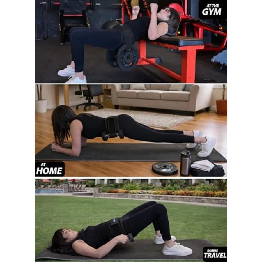 Hip Thrusts Belt for Weights, Kettlebells and Dumbbells, Extra Wide and Long Design with Thick Padding, Glute Builder Hip Thrus