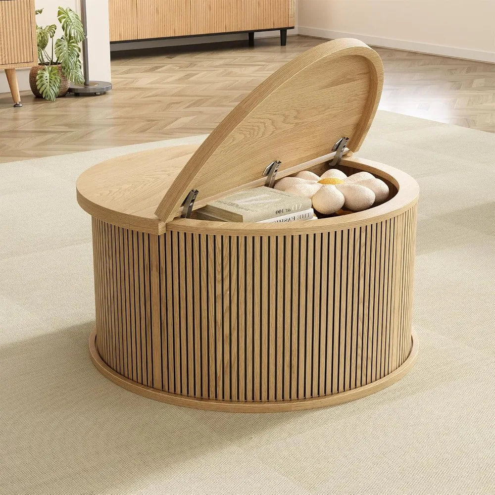 31.5" Wood Coffee Table Lift Top with Storage, 2 Hidden Compartments Living Room