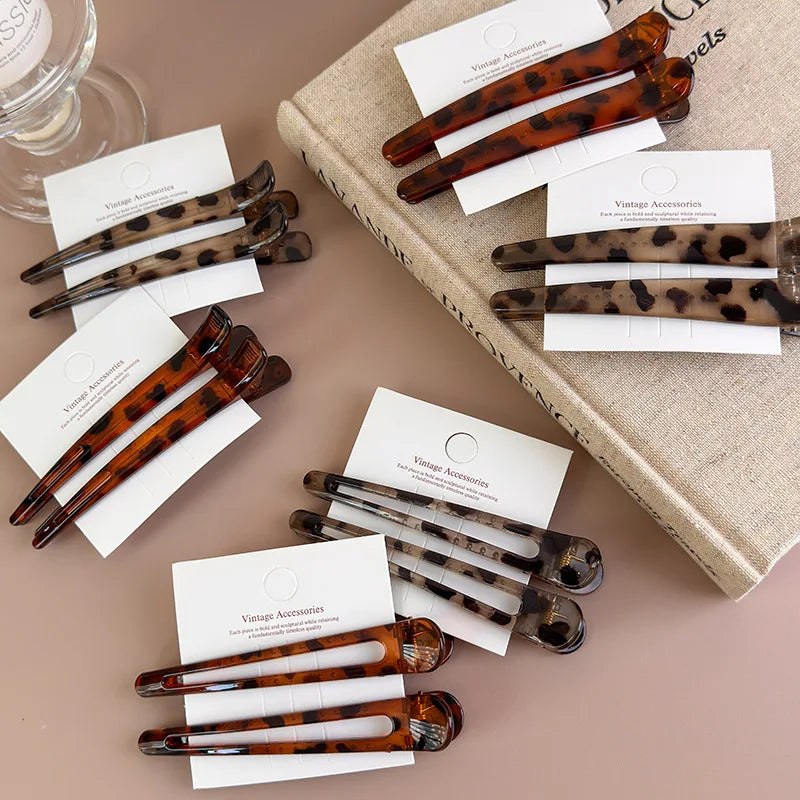 New Autumn/Winter Leopard Print Duckbill Hair Clips Fashion Makeup Bangs Clips, Side Clips, and Loose Hair Accessories