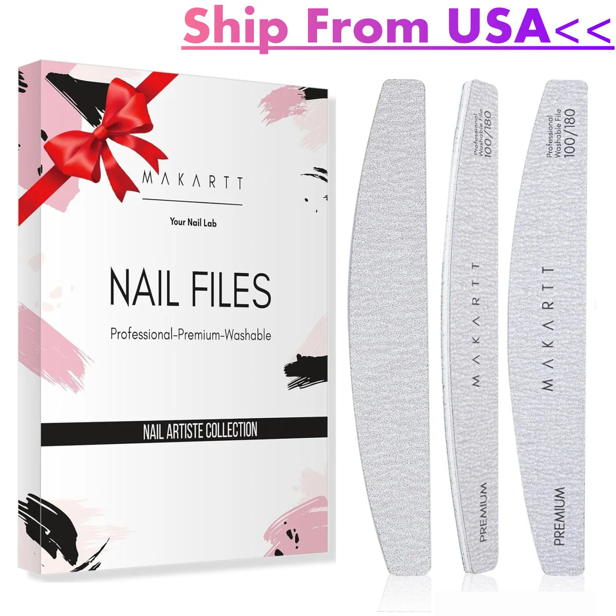 Makartt Nail File 100/180 Grit Emery Boards for Nails, 10Pcs Doubled Sides Coarse Fingernail Filer for Acrylic and Extension
wendy~