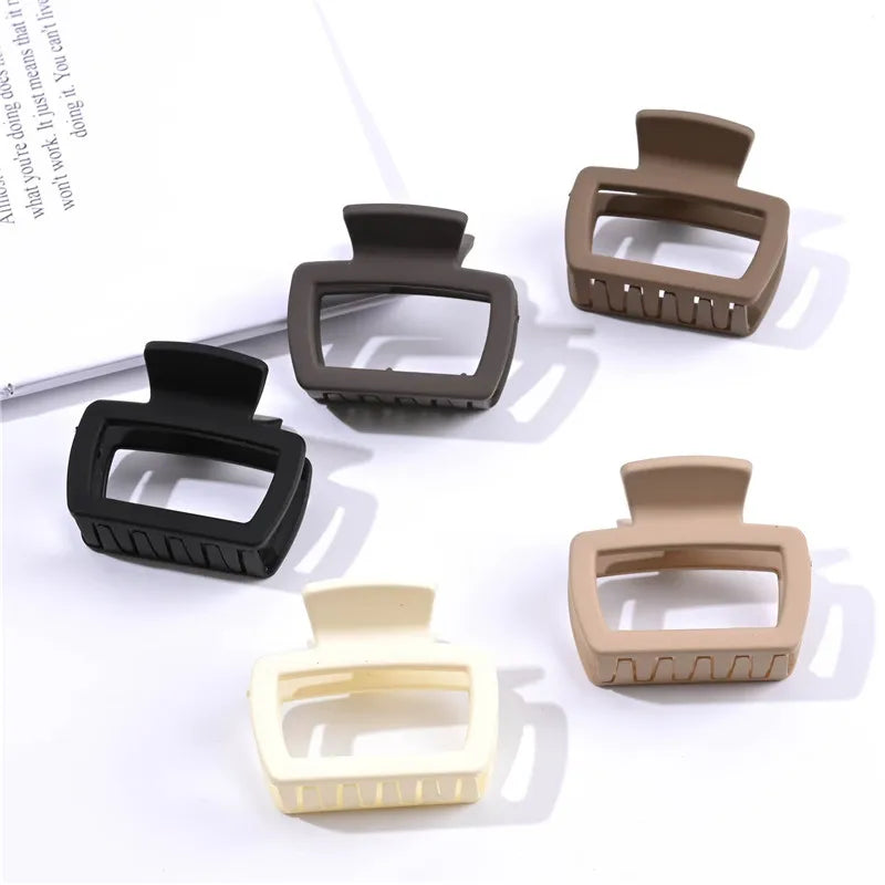 5pcs Women's Square Lightweight Hair Claw Clip Fashionable Elegant Hair Accessory Clip Suitable Hair Styling Makeup