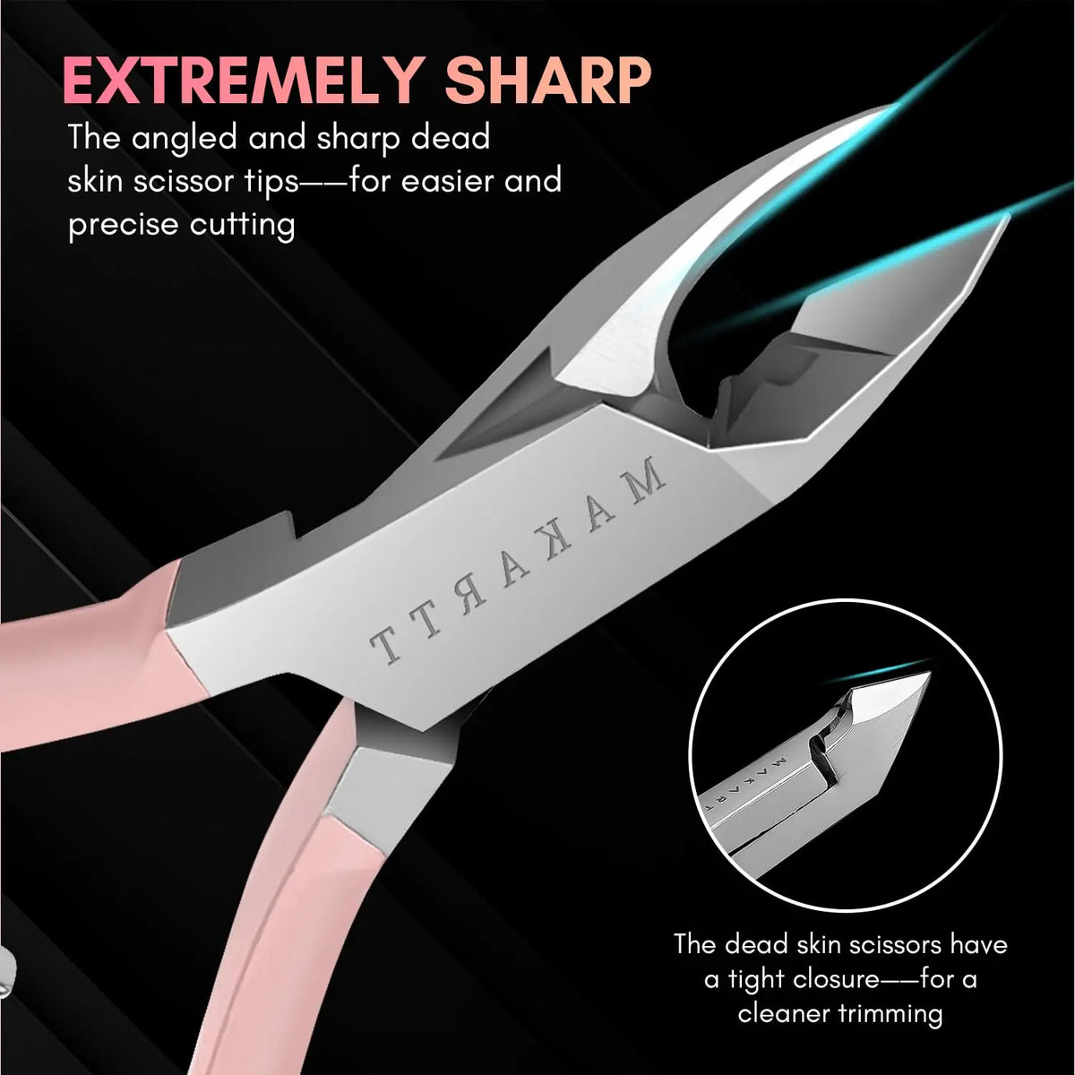 Cuticle Trimmer Cuticle Remover with Cuticle Pusher, Professional Stainless Steel Durable Pedicure Manicure Tools Cutter Nipper