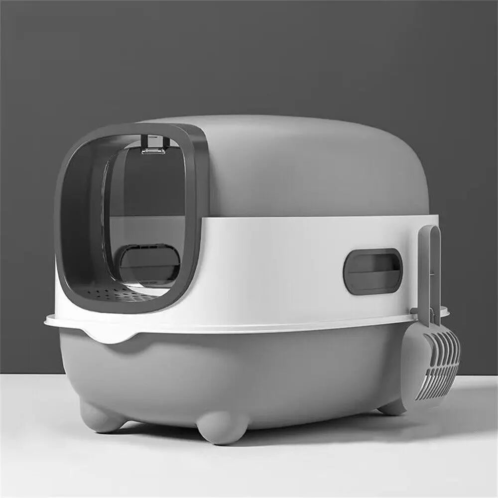 Large Enclosed Cat Litter Box Hooded Kitty Pan Box Front Entry Toilet Tray with Litter Scoop Anti-Splashing
love. Wendy~