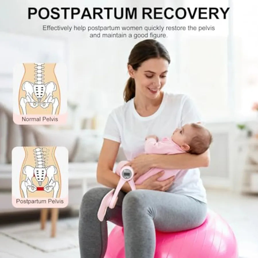 Thigh Trainer, 360°Adjustable Pelvic Floor Exercise Device with Auto-Counter Display, Inner Thigh Exerciser with 25-35 LB Resis