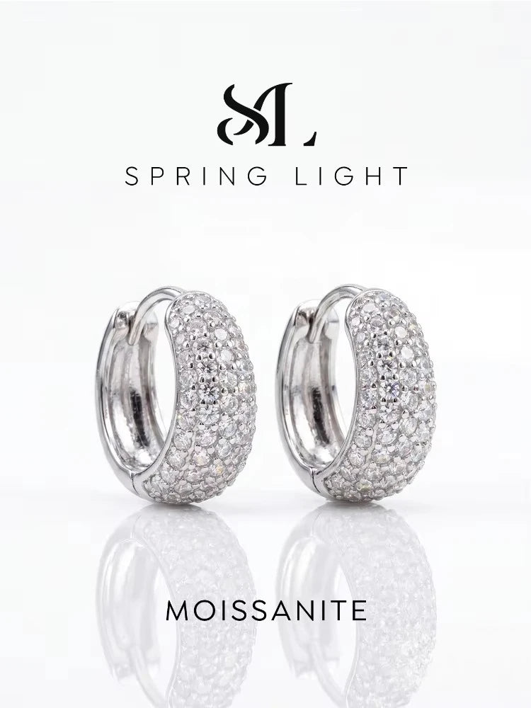 Real Moissanite Diamond Half Smooth Water Droplet Earrings For Women Anniversary Party Fashion High Quality Jewelry