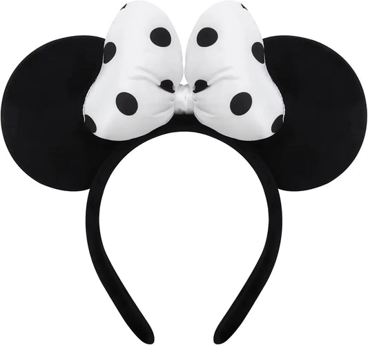 Handmade Mouse Ears Headband for Women and Ladies, Polka Dot Bow Mini Ears Costume Accessories