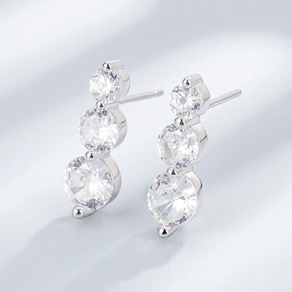 Personalized Minimalist 1.2 Carat Moissanite Digital Stud Earrings for Women Anniversary Engagement Jewelry Wholesale