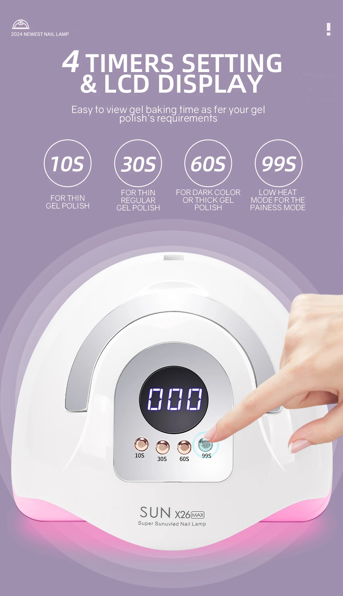 380W UV LED Lamp For Nails With 4 Timer Memory Function Lamp For Gel Polish Drying Lamp Nail  With Auto Smart Sensor Nail