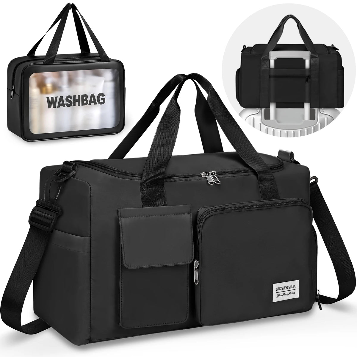Fitness Sports Travel Bag Waterproof Duffel Weekender - Versatile Sports Travel Gym Bag with Dry & Wet Separation